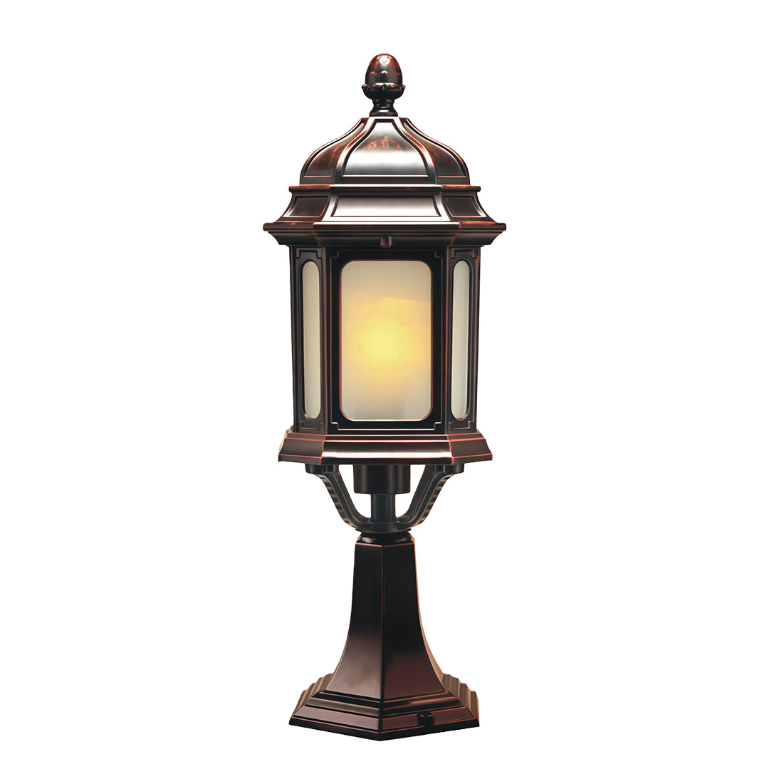 European Classic Outdoor Pillar Light with Warm LED Glow