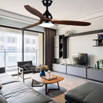 Aria Wooden Ceiling Fan with Integrated LED Light – Modern Flush Mount Fandelier