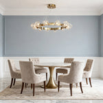 Aurelia Brass Ring Chandelier with Clear Glass Shades