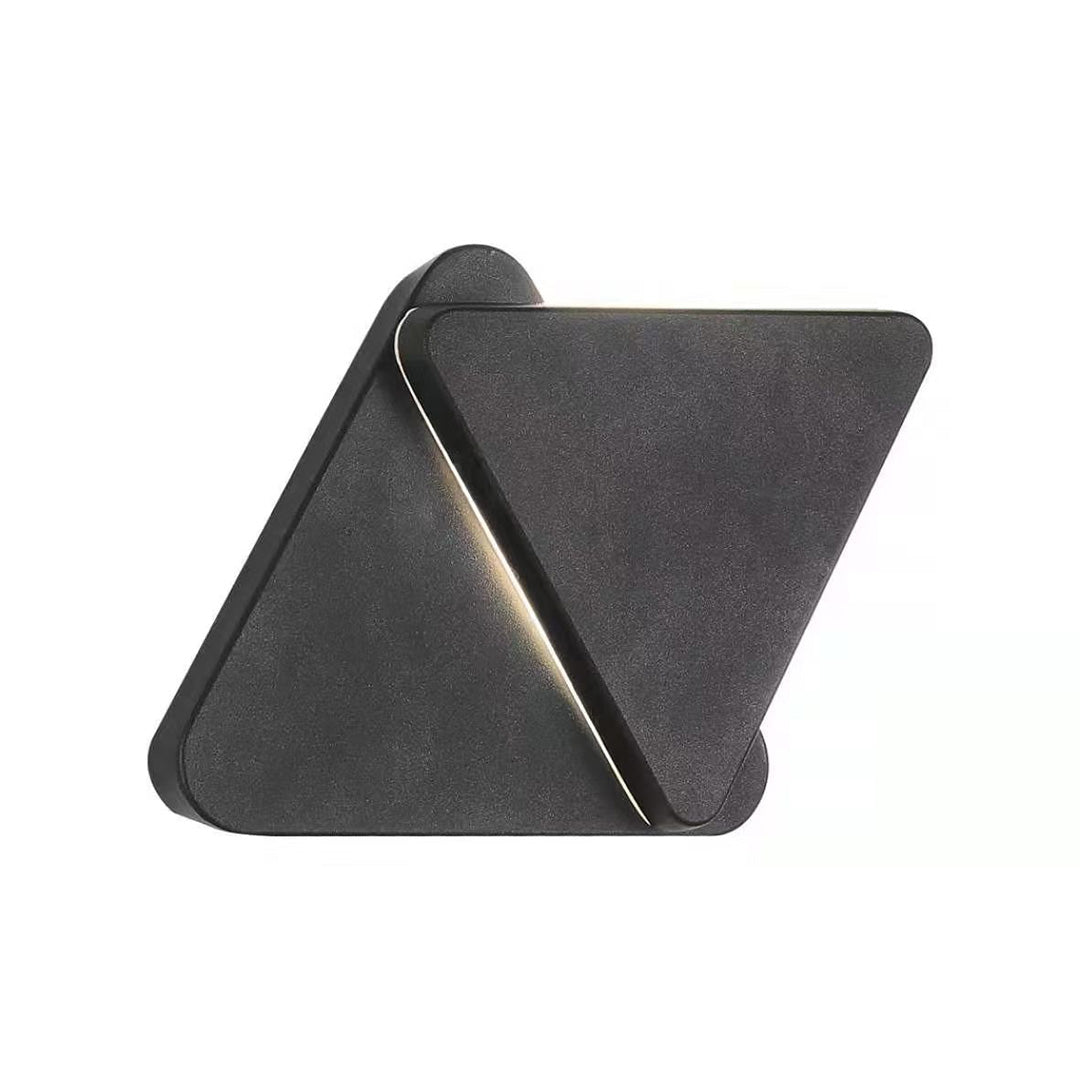 Geometric Outdoor Wall Sconce in Black Aluminum, IP54 Waterproof LED