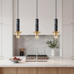 Cylindrical LED Pendant Light with Glass Shade for Modern Interiors