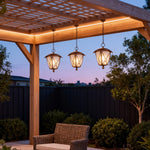 Black Aluminum LED Pendant Light with Clear Glass Shade for Outdoor Covered Patios