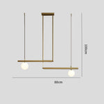 Minimalist Modern Linear Globe Pendant Lighting Copper Glass Kitchen Dining Room Light
