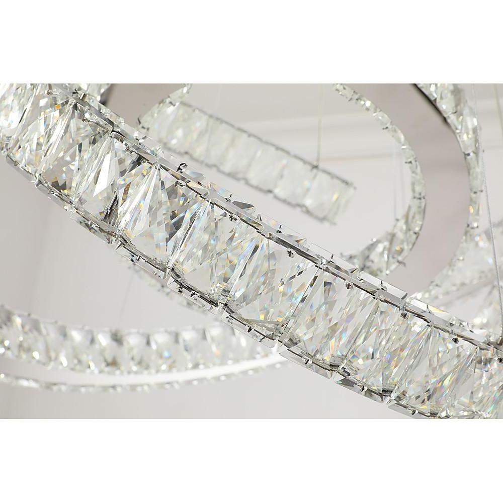 Lumina Wave Crystal LED Chandelier in Stainless Steel