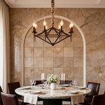 Nordic Brown Metal Chandelier with Acrylic Shades, 8-Light Candle Ceiling Fixture