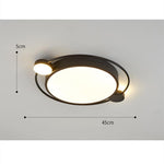 Modern Flush Mount Ceiling Light Dual Round Light Design In Gold And Black Finishes
