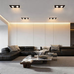Modern Twin-Head Adjustable LED Recessed Ceiling Spotlight in Black or White