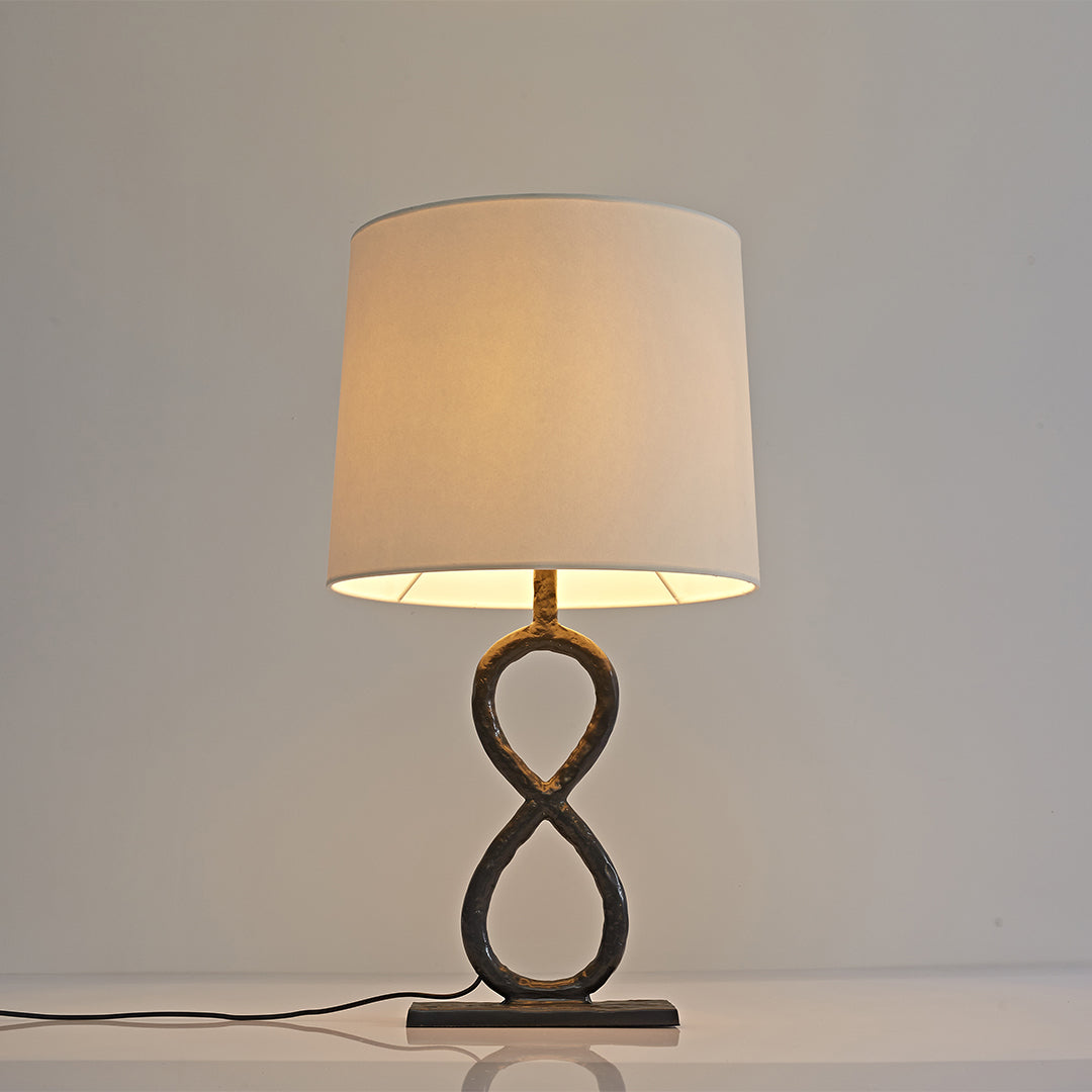 Bronze Table Lamp with Fabric Shade – European Luxury LED