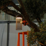 Minimalist Black Outdoor Pendant Lantern with Warm LED Glow