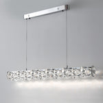 Linear Crystal Pendant Light in Silver Finish for Modern Interiors