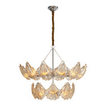 Luxury Copper Glass Chandelier Modern Large Pendant Light for Living Room