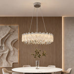Champagne Gold Crystal Chandelier with Adjustable Chain, French Palace Style Ceiling Light