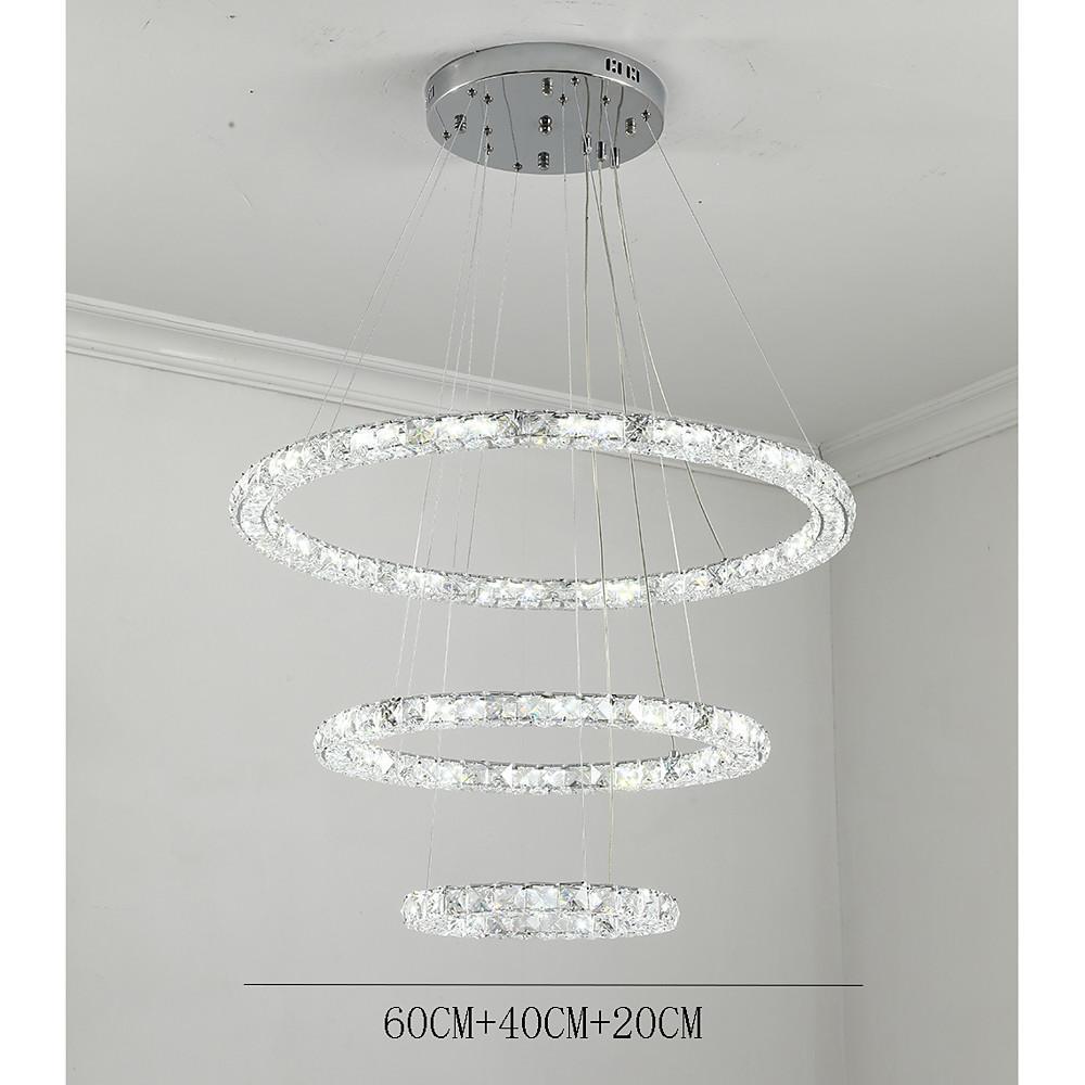 3 4 Light Led Tiered Chandelier Led Crystal Ring Hanging Pendant Light
