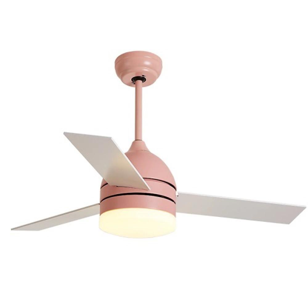 Nordic LED Ceiling Fan with Light – Electroplated Metal & Acrylic Flush Mount