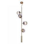 Aurora Linear Glass Globe Chandelier in Gold for Modern Dining Rooms