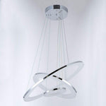 Adjustable Led 3 Ring Chandelier Modern 24Inch Hanging Ceiling Light