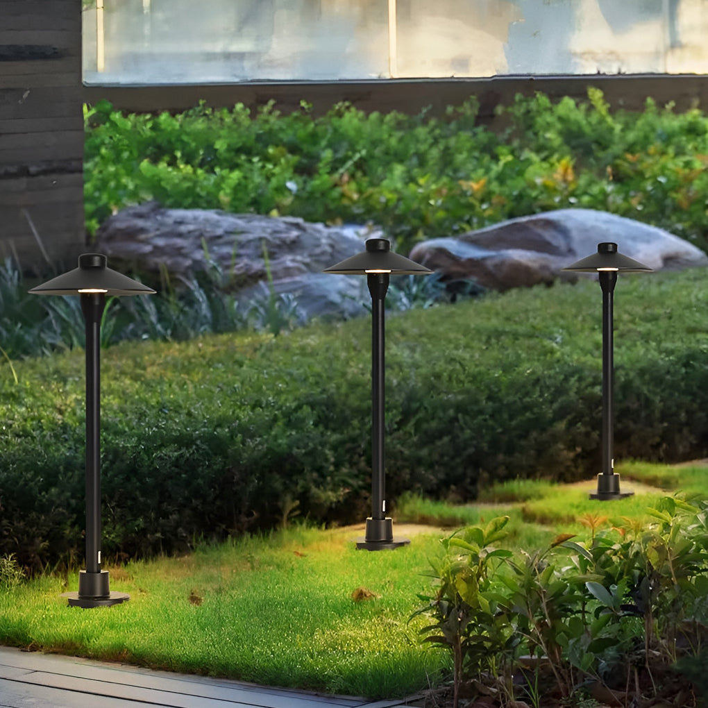 Modern LED Outdoor Path Light with Mushroom Umbrella Design for Garden Walkways