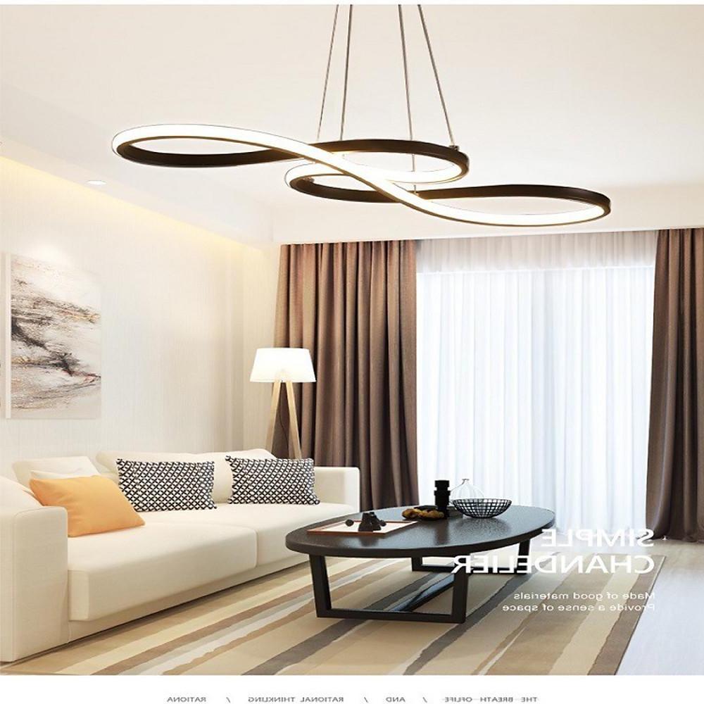 Ribbon LED Pendant Light – Modern Geometric Linear Chandelier