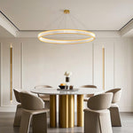 Aurelia Crystal Round Chandelier — American Minimalist LED Pendant for Modern Interiors