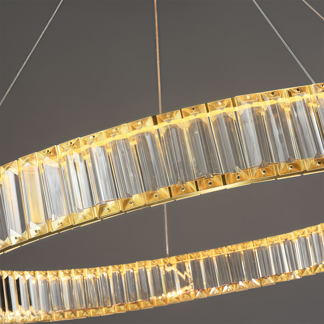 Aurelia Crystal Round Chandelier — American Minimalist LED Pendant for Modern Interiors
