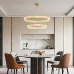 Aurelia Crystal Round Chandelier — American Minimalist LED Pendant for Modern Interiors