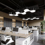 Modern S-Shaped Coral LED Chandelier in Black Iron for Dining & Living Spaces