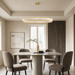 Aurelia Crystal Round Chandelier — American Minimalist LED Pendant for Modern Interiors