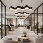 Modern S-Shaped Coral LED Chandelier in Black Iron for Dining & Living Spaces