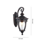 European Outdoor Wall Sconce in Sand-Black Aluminum with Clear Glass Shade