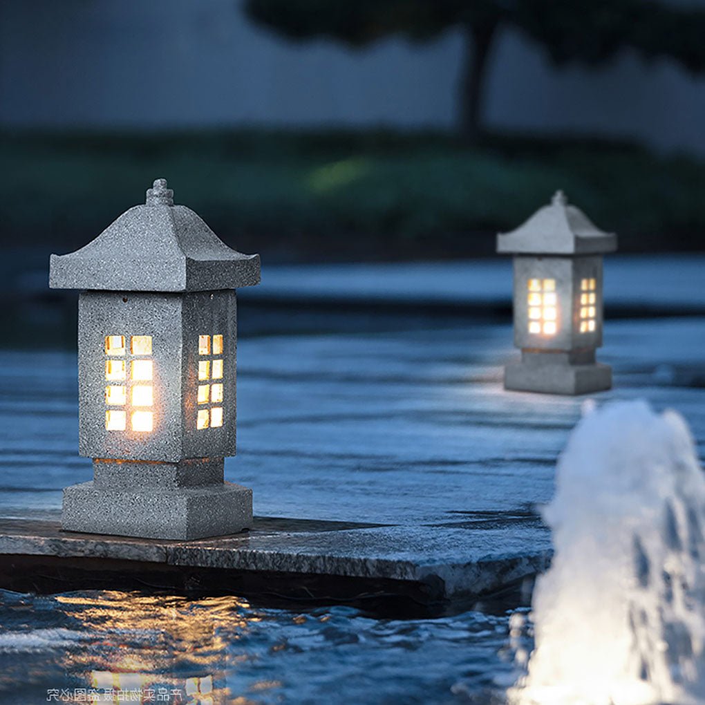 Sculptural Stone-Effect LED Landscape Pillar Light for Courtyards & Walkways
