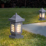 Sculptural Stone-Effect LED Landscape Pillar Light for Courtyards & Walkways
