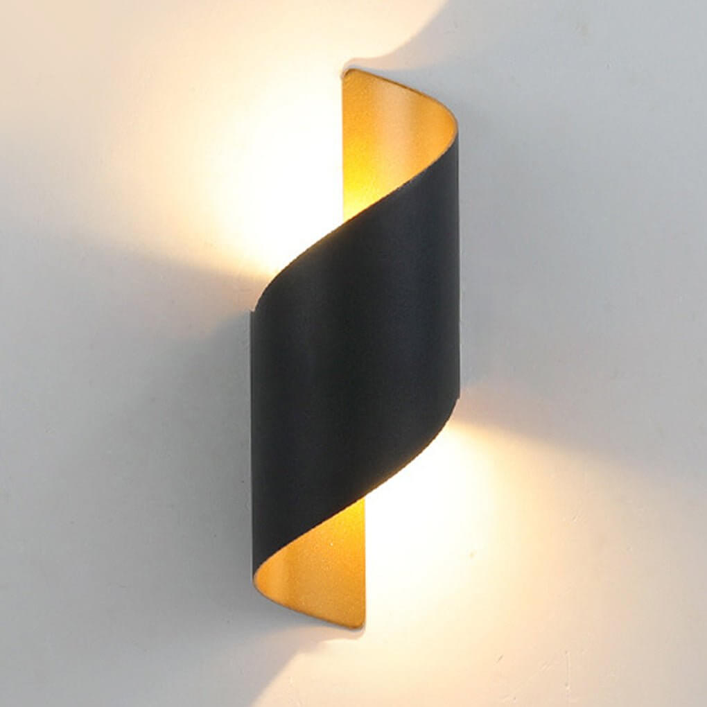 Lumen Spiral LED Outdoor Wall Sconce, Two-Way Illumination for Modern Facades