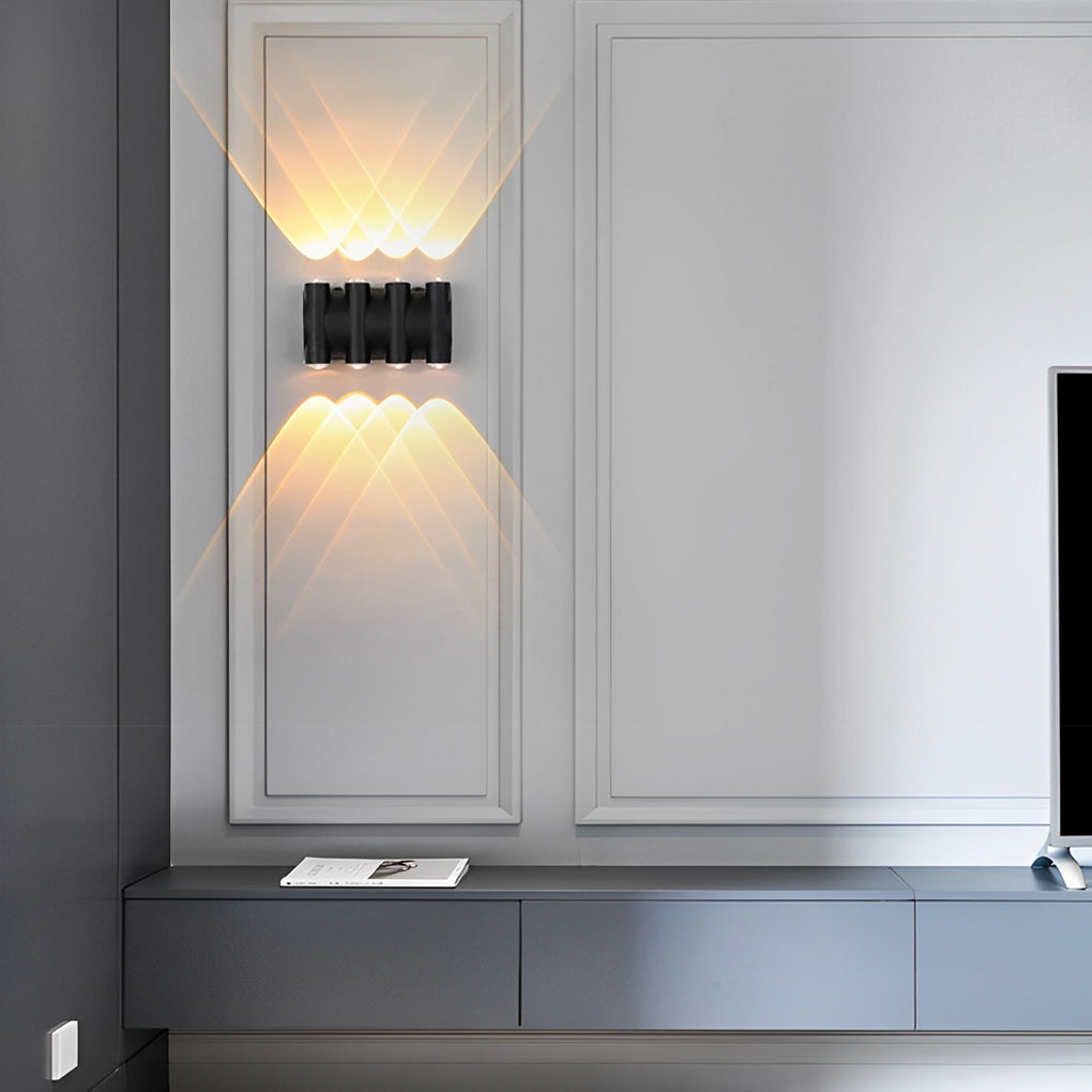 Modern LED Wall Washer Light – Black Aluminum Up & Down Outdoor Sconce