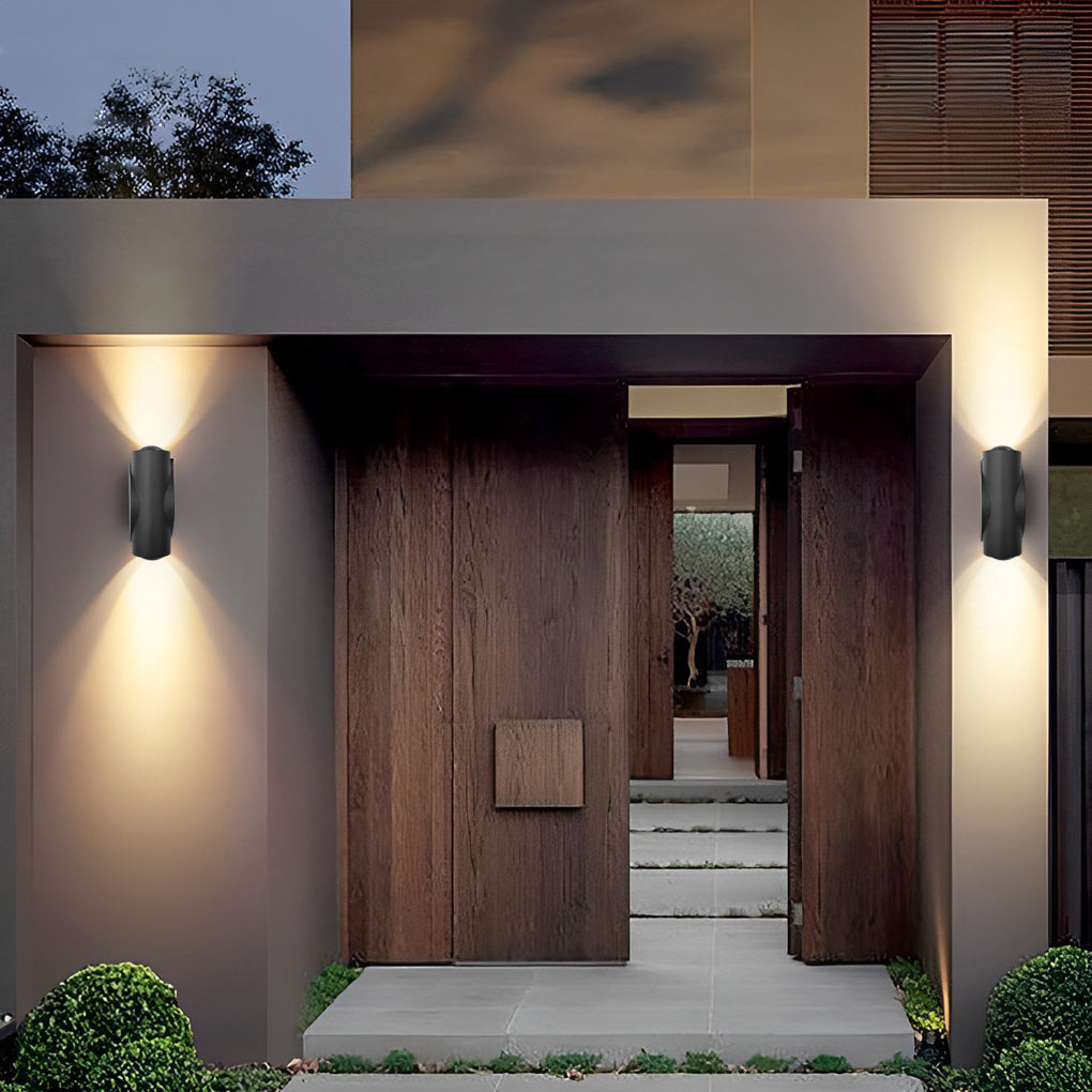 Modern LED Wall Washer Light – Black Aluminum Up & Down Outdoor Sconce