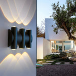Modern LED Wall Washer Light – Black Aluminum Up & Down Outdoor Sconce