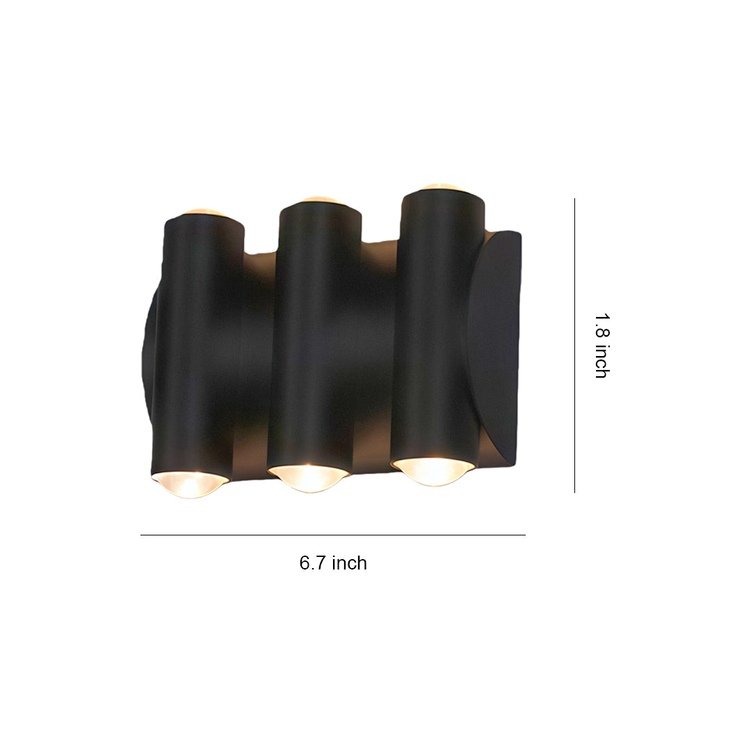 Outdoor Up Down LED Wall Sconce in Matte Black, IP65 Waterproof