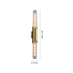 Cylindrical Brass Up Down Wall Light with Clear Glass Shade