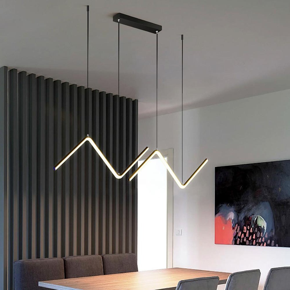 Wave LED Pendant Light in Black or Gold for Modern Interiors