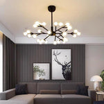 Novelty Iron Chandelier With 30 Light Glass Orbs Bubble 33 Wide Led Lighting