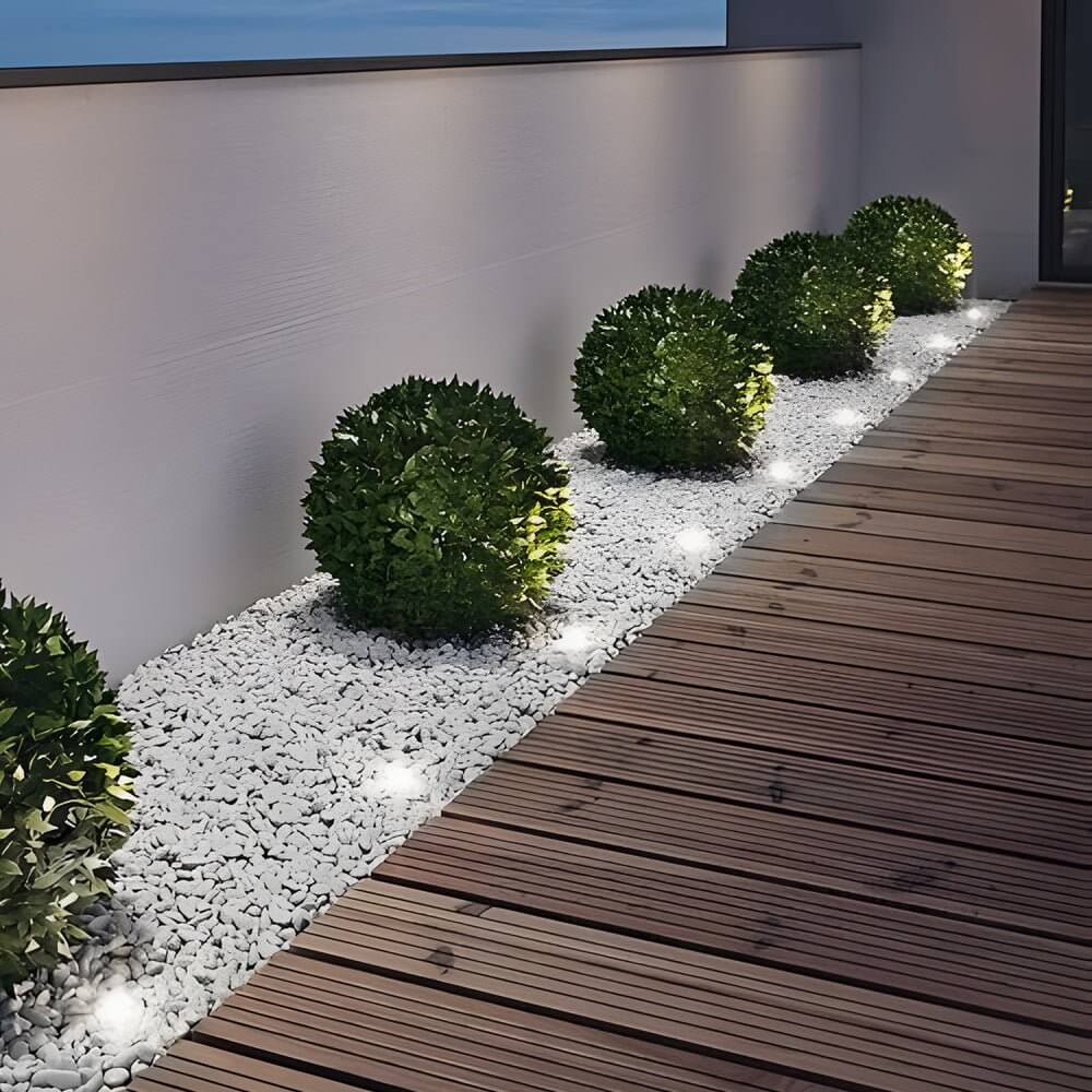 Solar Recessed In-Ground LED Well Light, Warm White 3000K, Aluminum