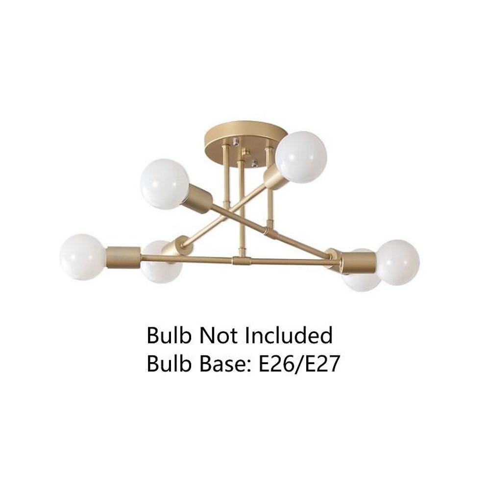 Modern Led Nordic Style Geometric Sputnik Semi Flush Mount Ceiling Light