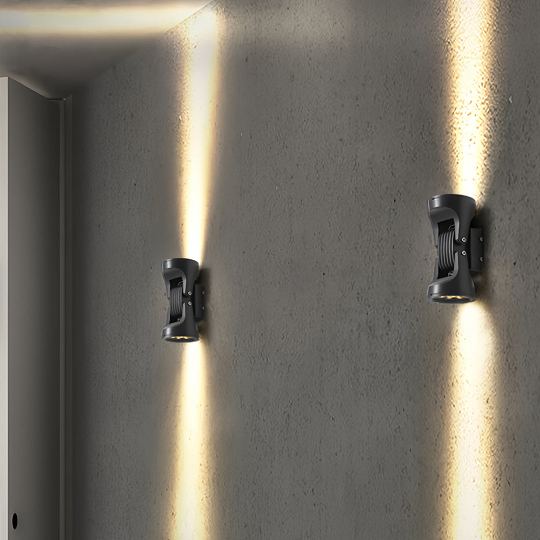 Aria Dual-Head LED Outdoor Wall Sconce in Black