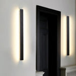 Linear Outdoor Wall Light in Black Metal, Waterproof LED Sconce