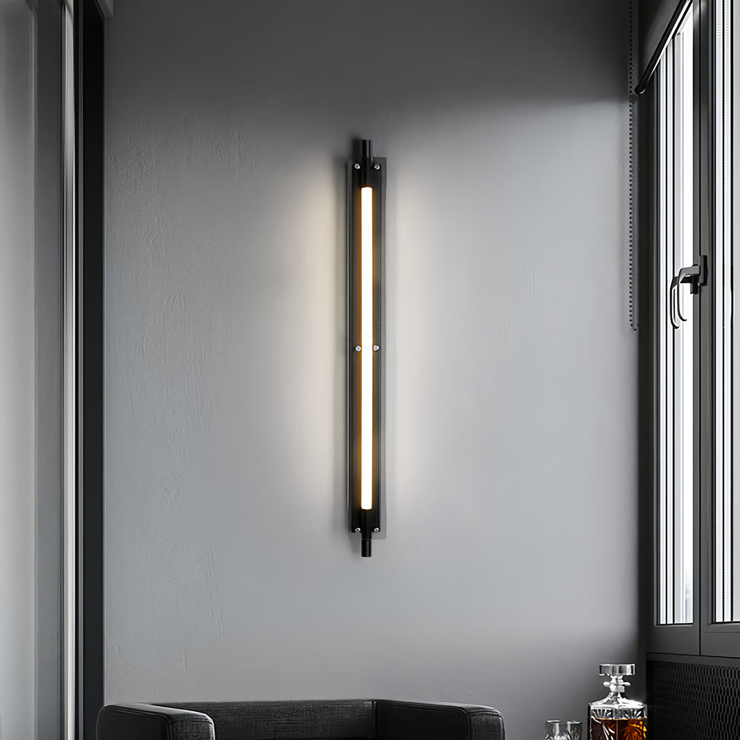 Linear LED Wall Sconce in Black with Up-Down Illumination for Modern Hallways