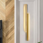 Modern Linear LED Wall Sconce in Brushed Gold with Acrylic Diffuser