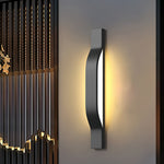 Modern Outdoor Wall Sconce in Black Stainless Steel with Warm LED Glow