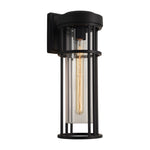 Black Outdoor Wall Sconce with Clear Glass Shade – Waterproof Aluminum LED Light