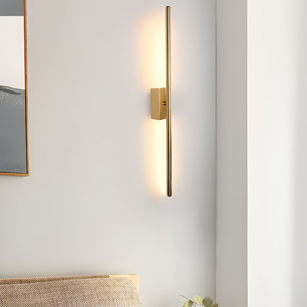 Modern Vertical LED Wall Sconce in Gold or Black