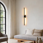 Modern Vertical LED Wall Sconce in Gold or Black