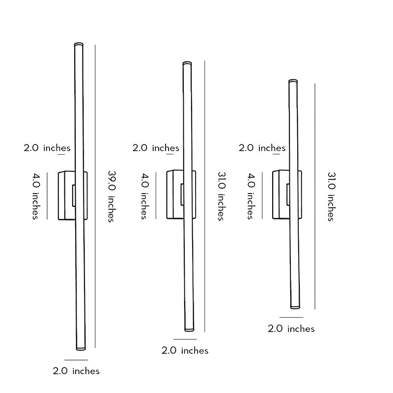 Modern Vertical LED Wall Sconce in Gold or Black